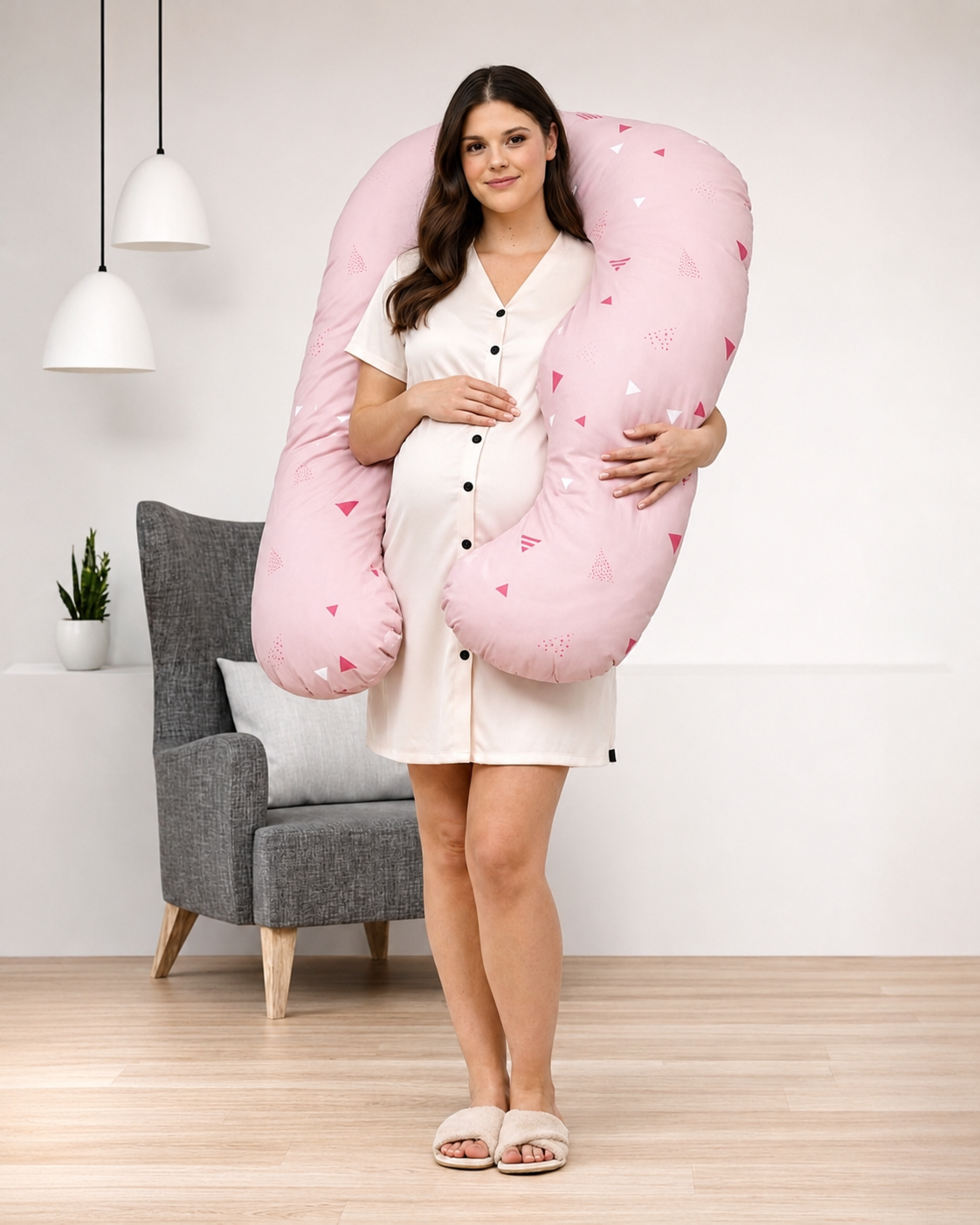 Almohada Materna en U Estampada